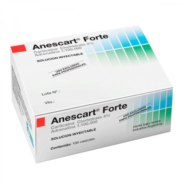 Anestesia Anescart Forte X 100 Anestubos