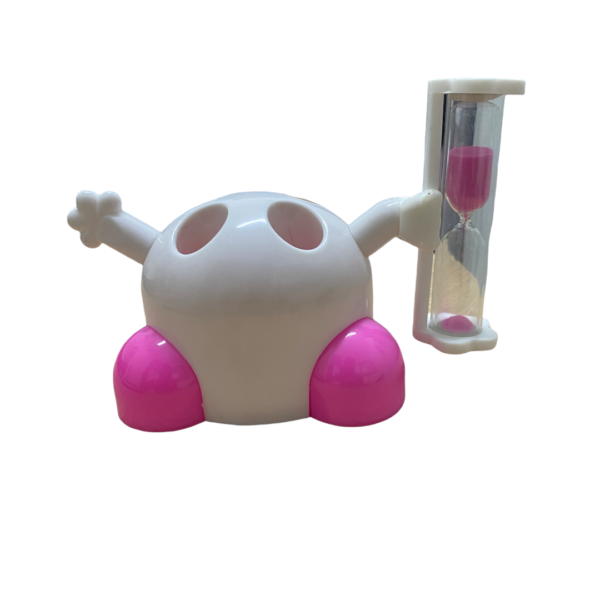 PORTA CEPILLO DE DIENTES CON RELOJ DE ARENA